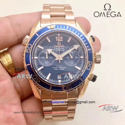 Perfect Replica Omega Seamaster 600M All Rose Gold Watch Blue Dial